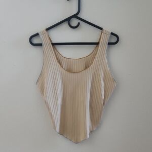 Shein Beige Ribbed Top